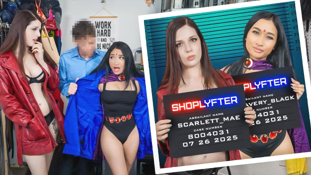 Avery Black & Scarlett Mae Get Busted—Shoplyfter Teen Threesome Mayhem
