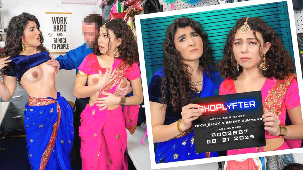 Satine Summers & Nikki Slick Caught Shoplifting in Wild Threesome with Security Guard