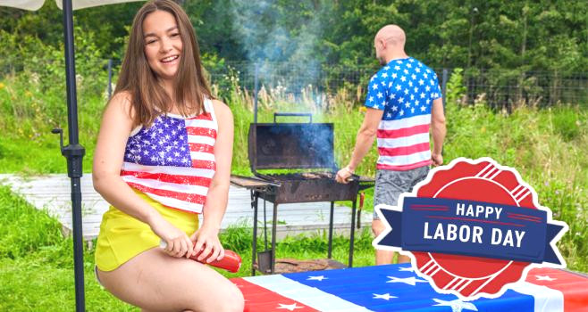 Hazel Grace Gets Naughty on Labor Day With Aleks Sam