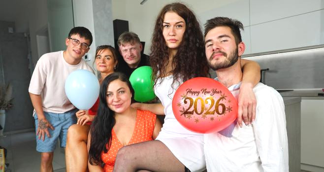 Steamy Birthday Orgy: Fiona Sweetyx, Christina Santes, and Yvette Moore Treat Lucky Cock to Wild Morning Sex